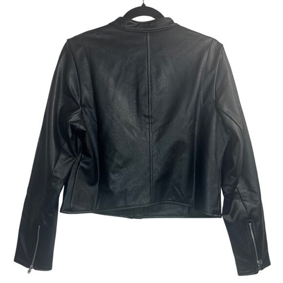 NWT Spanx II Moto Faux Leather Luxe Black Jacket Women’s Size Large - Picture 10 of 12